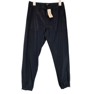 NEW  Evereve Hudson Jeans Coated Utility Jogger Pants Dark Navy Sz S NWT